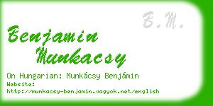 benjamin munkacsy business card